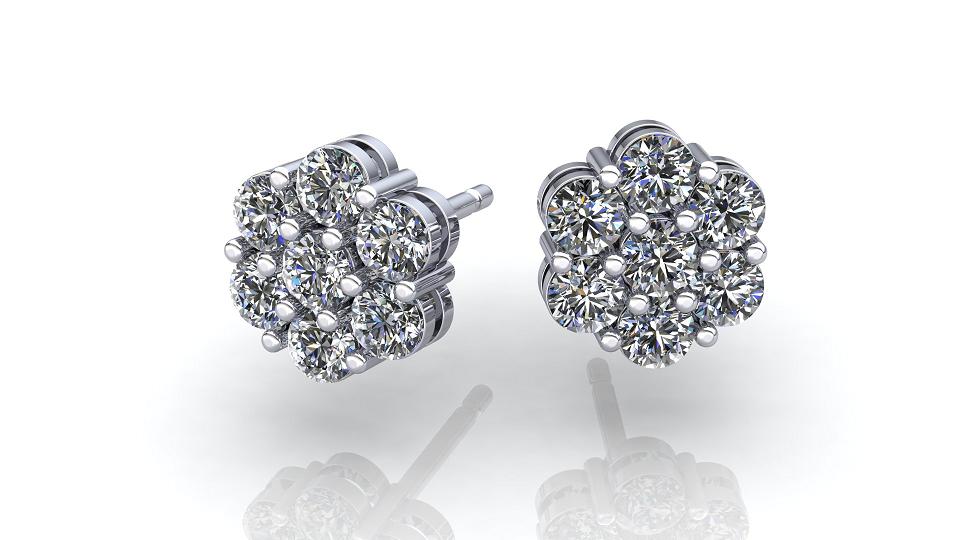 עגילי יהלומים - ED-0170-M