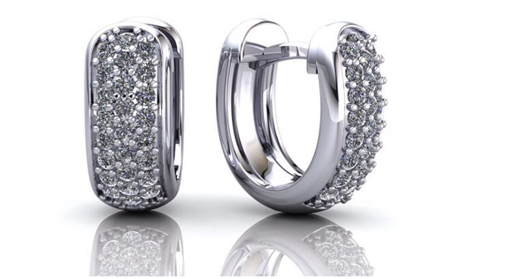 עגילי יהלומים - ED-140-3-M